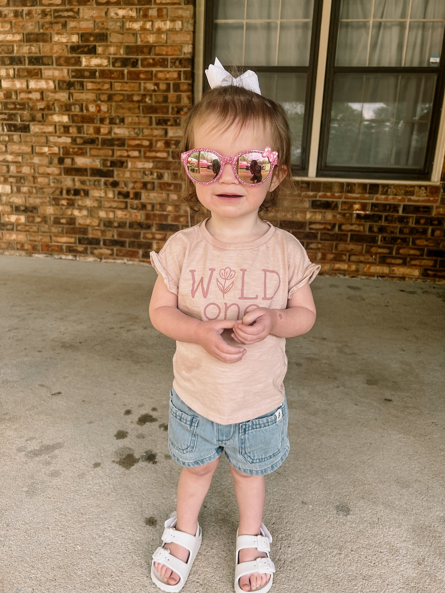 Her shirt describes her personality ✨🤪 Carters has the cutest little girl’s tees! RJ is a big accessory girl, and loves her Minnie Mouse sunglasses! her outfit linked below 🫶🏻

#LTKbaby #LTKU #LTKkids