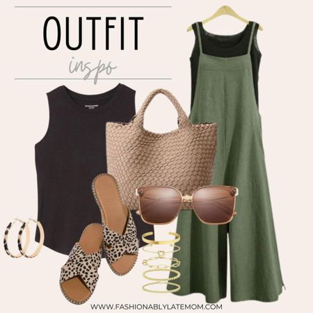 Outfit inspo! 
Fashionablylatemom 
Sunglasses 
Bag 
Sandals 

#LTKshoecrush #LTKstyletip