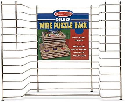 Melissa & Doug Deluxe Metal Wire Puzzle Storage Rack for 12 Small and Large Puzzles | Amazon (US)