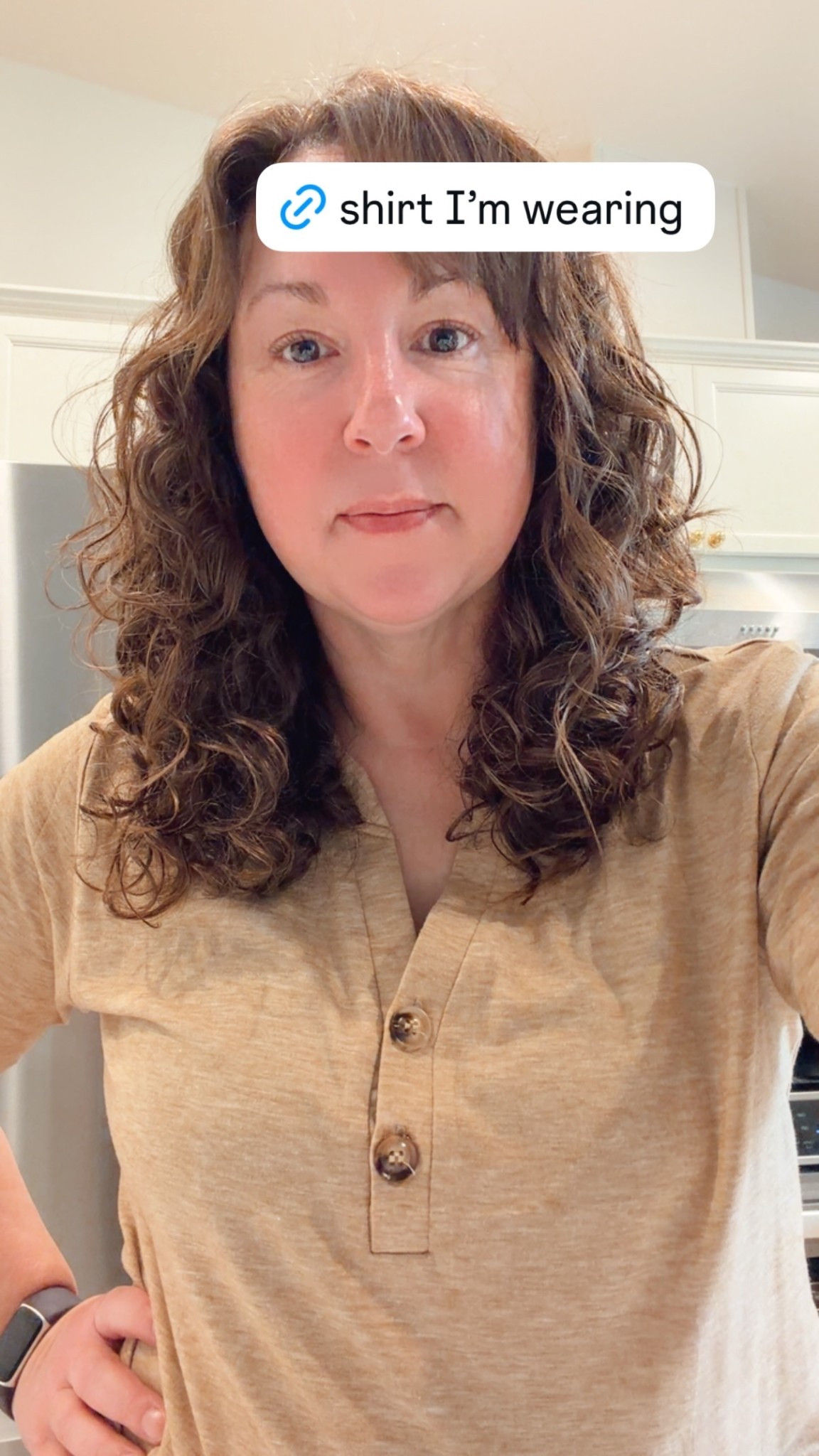 I love this top! I have it in black too. It fits true to size (I’m wearing a large). It’s stretchy and has 3/4 sleeves that are stretchy too. It’s a nice v-neck without being too low on me (I’m short). I highly recommend  

#LTKstorytime #LTKOver40 #LTKootd