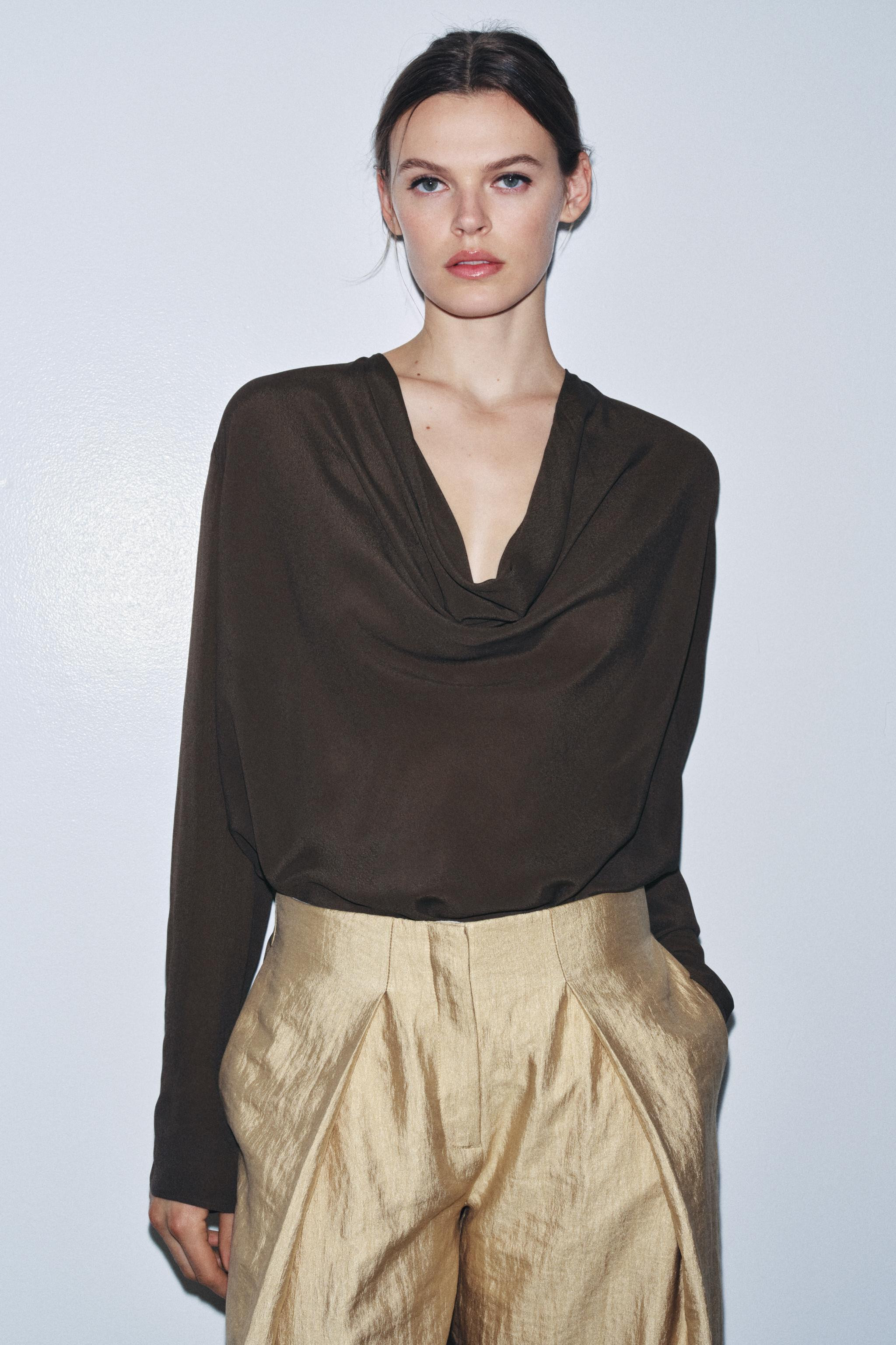 ZW COLLECTION DRAPED FLOWING BLOUSE | Zara UK