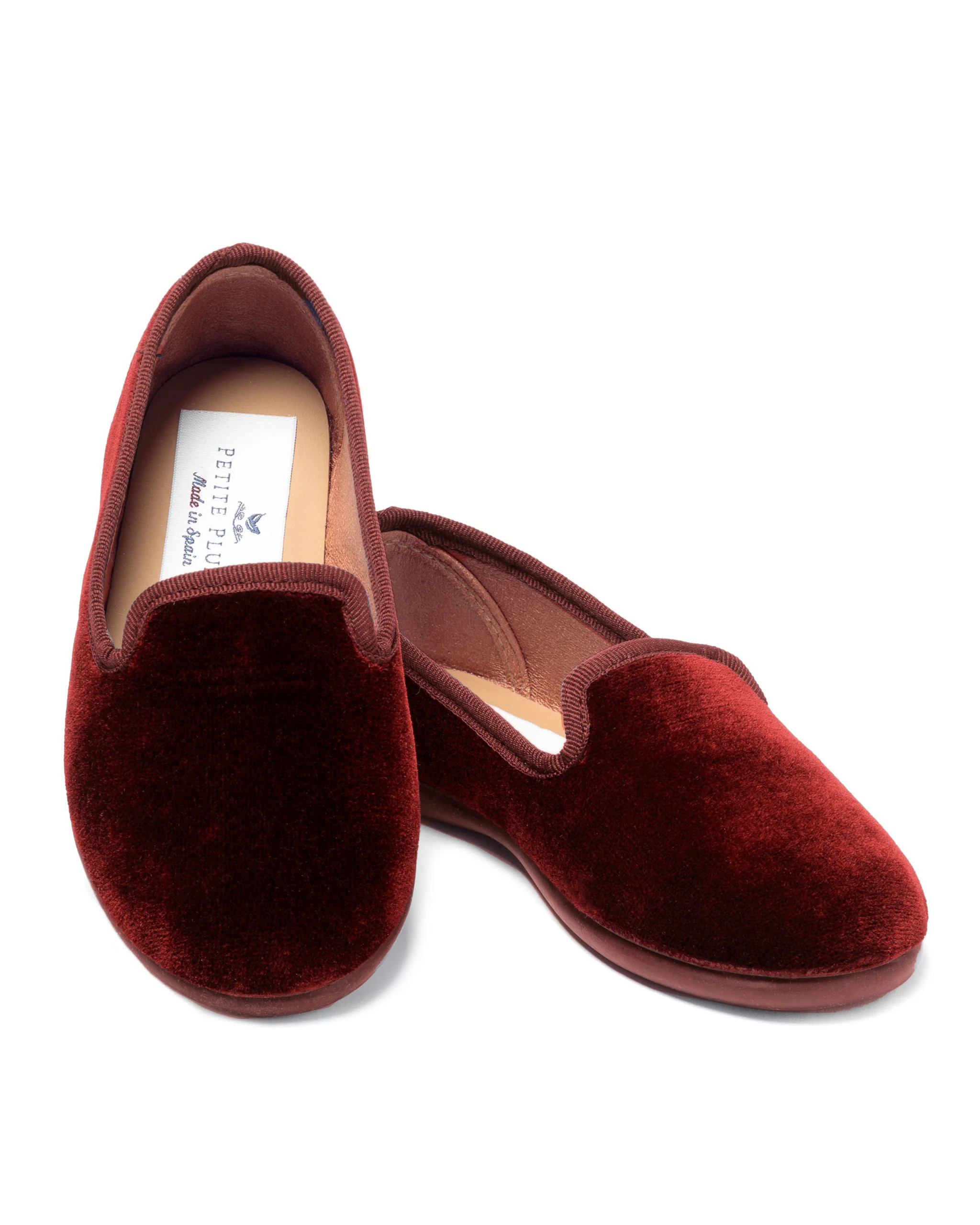Kid's Hamptons Loafer in Bordeaux Velvet | Petite Plume