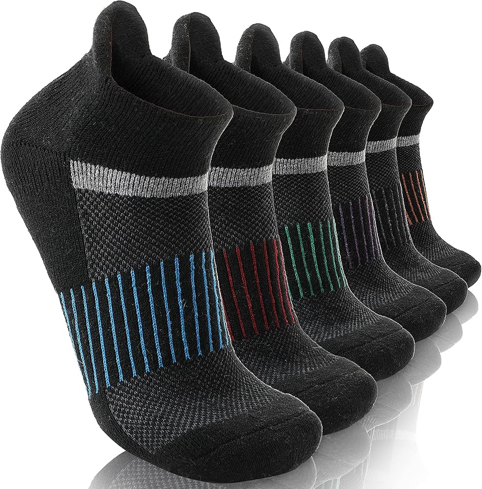 6 Pairs Merino Wool Ankle Running Hiking Socks Compression Support Breathable Thick Cushion No Sh... | Amazon (US)