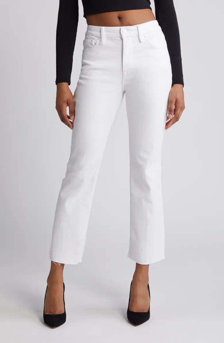 Good Straight High Waist Raw Hem Straight Leg Jeans | Nordstrom