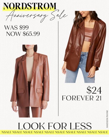 Look for Less❗ Compare Steve Madden’s faux leather blazer for $65.99 in the Nordstrom💛 sale to Forever 21's🤑similar blazer at $24!

NSale, Nordstrom Anniversary Sale, dupe alert, blazer, workwear, fall fashion, fall style, fall outfits, Madison Payne


#LTKSeasonal #LTKstyletip #LTKxNSale