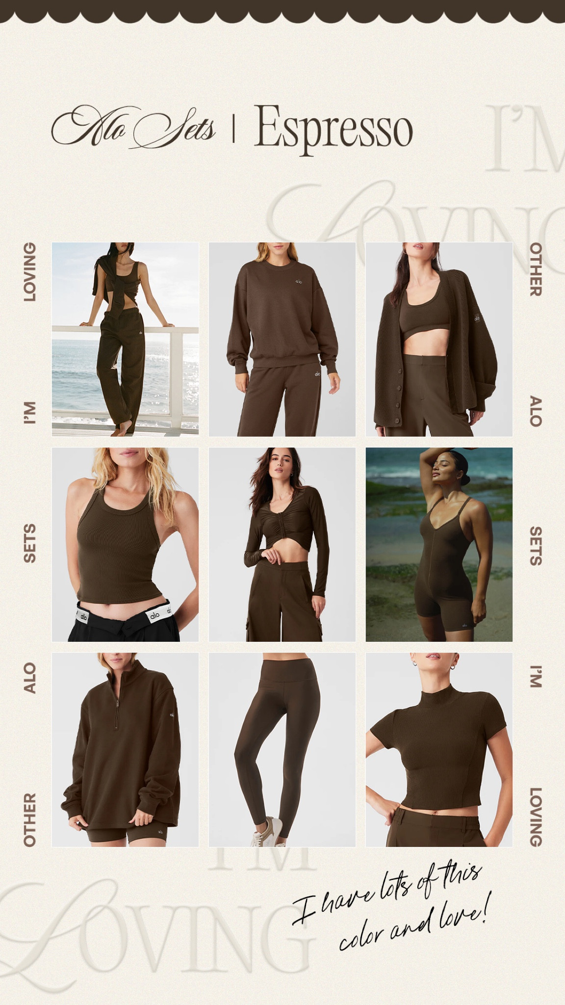 Alo sets I’m loving🤍 I’ve recently bought some stuff from Alo and I love it! It’s a little pricier but great quality #alo #workout #set 

#LTKStyleTip #LTKFitness #LTKMidsize