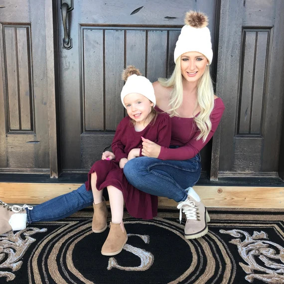 Mommy and Me Matching Beanies Mommy and Me Beanie Beanie for - Etsy | Etsy (US)