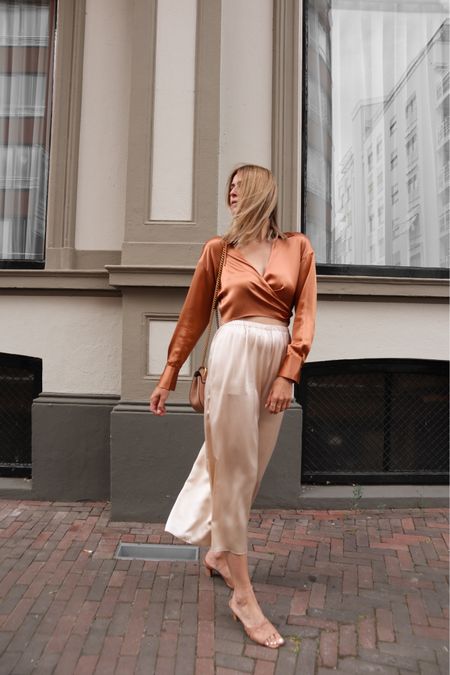 Lilysilk summer outfit look 🧡

outfit inspiration, effortlessly chic, silk blouse, wrap over clipped shirt, shirts & blouse, holiday wear, silk beige trousers, wide pants, Chloe Marcie flap leather tote bag, luxury handbags, Farfetch, asos, H&M, satin trousers, asos, quilted mules, Netherlands. 

#LTKSeasonal #LTKeurope #LTKstyletip