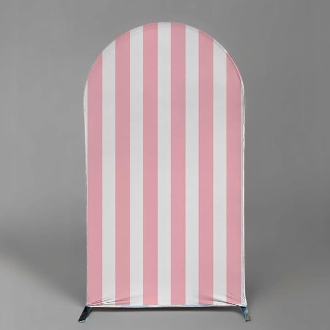 FiVan Arch Covers Stretchy Pink Stripes Backdrop for Birthday Baby Shower Party Decoration 3x6ft ... | Amazon (US)