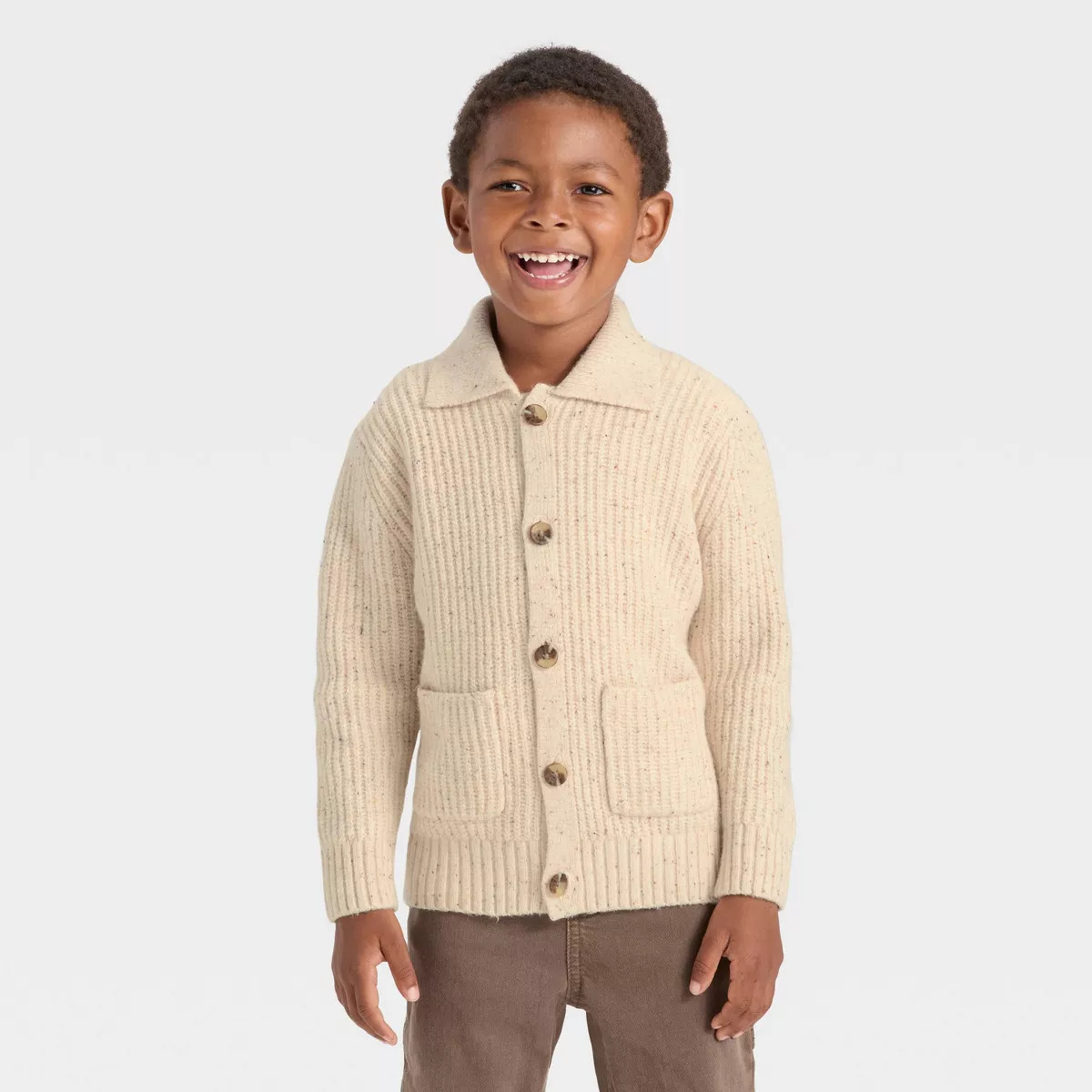 Toddler Boys' Button-Up Cardigan - Cat & Jack™ Oatmeal | Target