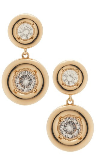 Gypsy-set Crystal Earrings in Clear Cystal & Gold | Revolve Clothing (Global)