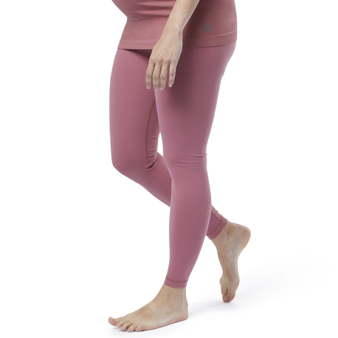 Reebok Women's Lux 2 Maternity Leggings in Rose Dust Size M - Studio Apparel | Reebok (US)