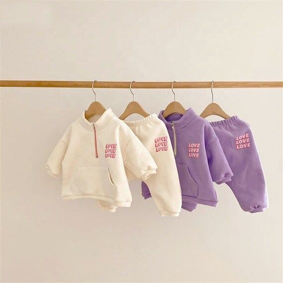 Baby Joggers Set Baby Sweatsuit Set Trendy Baby Girls | Etsy | Etsy (US)