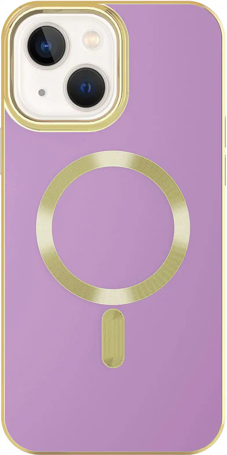 AMPD - Gold Bumper Soft Case with MagSafe for Apple iPhone 14 / iPhone 13 - Lilac Purple | Best Buy U.S.