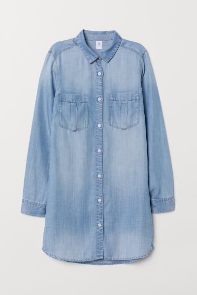 Long Shirt - Light denim blue/washed -  | H&M US | H&M (US)