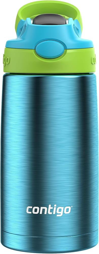 Contigo Aubrey Kids Stainless Steel Water Bottle with Spill-Proof Lid, Blue Raspberry/Cool Lime, ... | Amazon (US)