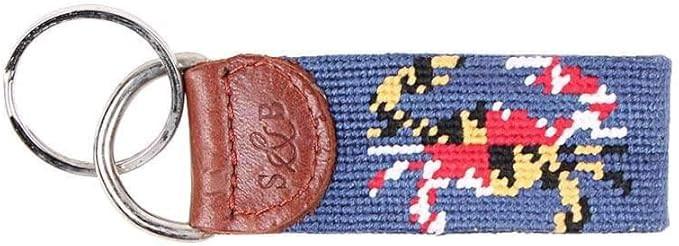 Smathers & Branson Maryland Flag Crab Needlepoint Key Fob in Classic Navy | Amazon (US)