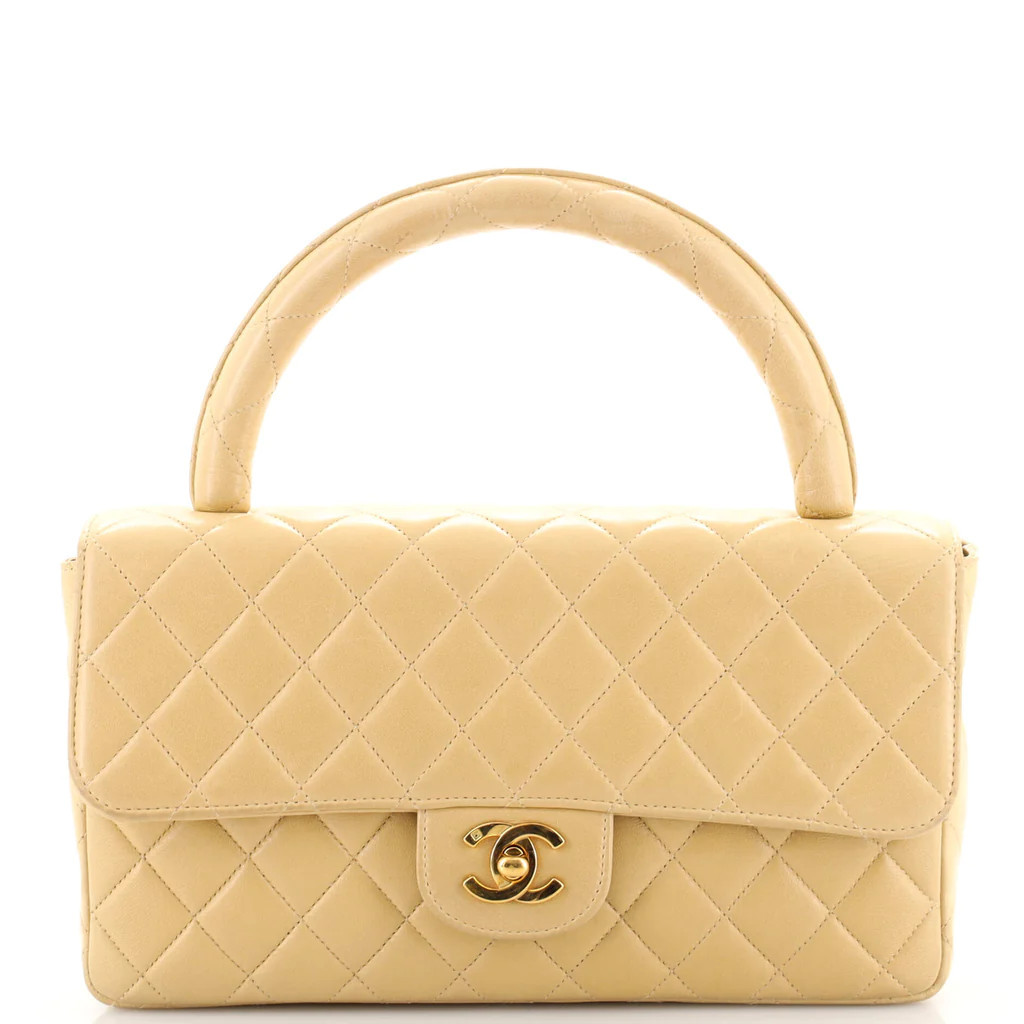 Vintage Twin Top Handle Flap Bag Quilted Lambskin Medium | Rebag