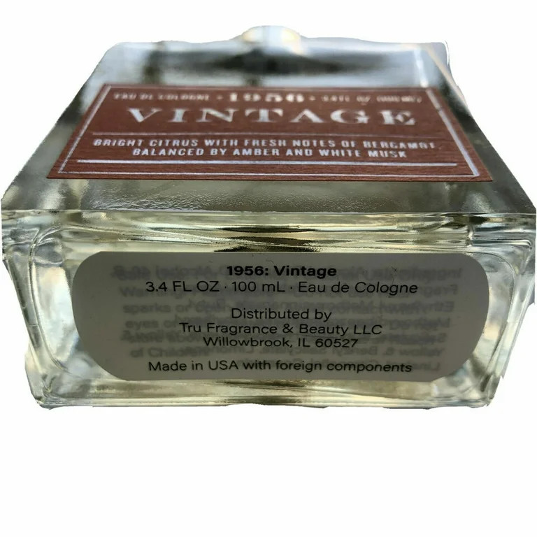 Tru Fragrance 1956 VINTAGE Eau De Cologne 3.4oz Citrus Amber Bergamot White Musk - 3.4oz Spray | Walmart (US)
