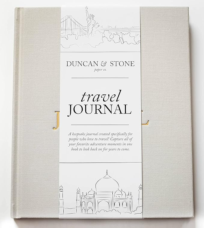 Amazon.com: Travel Journal by Duncan & Stone - Sand | Travel Planner for Best Friend Gift | Vacat... | Amazon (US)