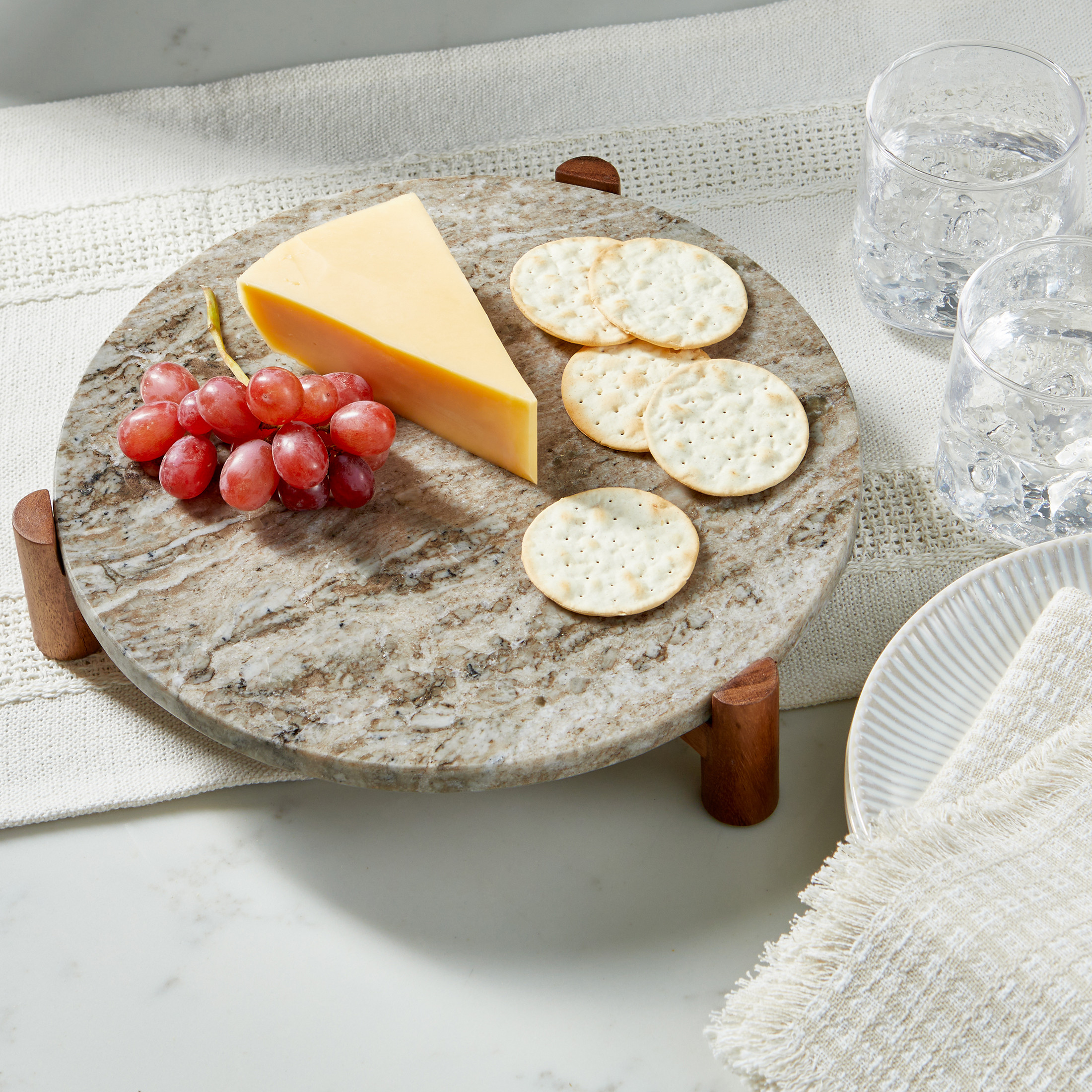 Better Homes & Gardens Natural Marble Trivet with Acacia Wood Stand | Walmart (US)