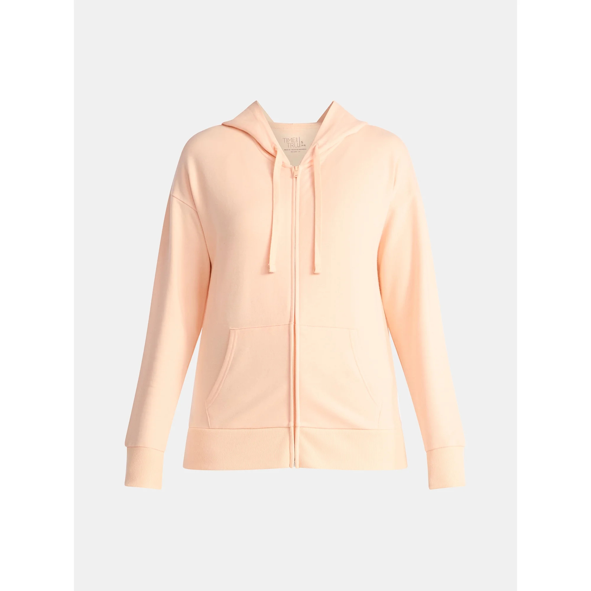 Time and Tru Women's and Women’s Plus Zip Front Fleece Hoodie Jacket, Sizes XS-4X | Walmart (US)