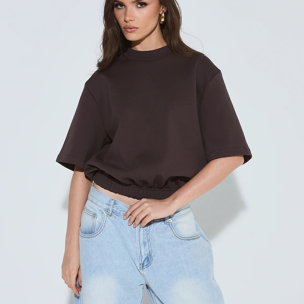 FAE Brown Boxy T-Shirt | Noughts and Kisses