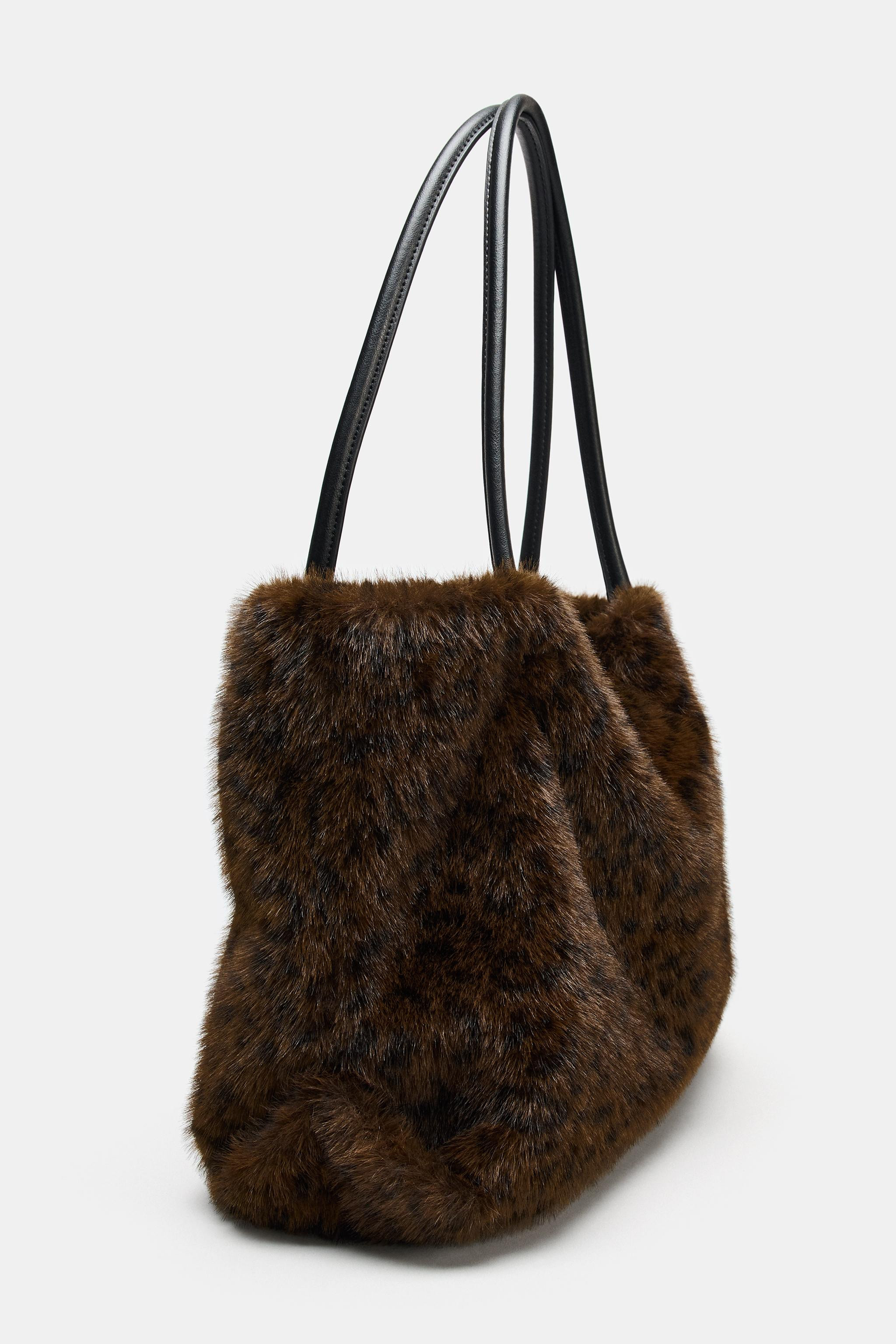 FAUX FUR TOTE BAG | Zara UK