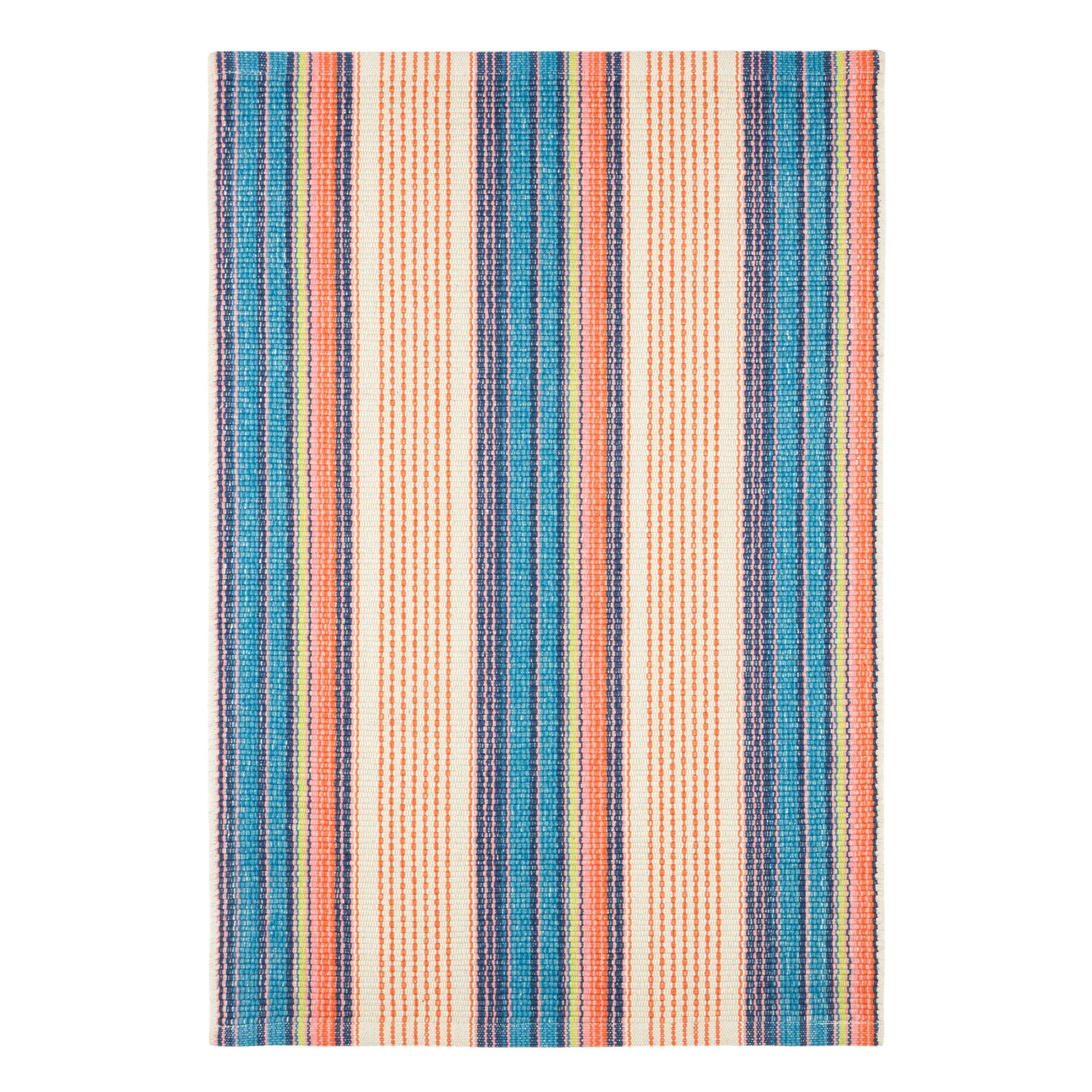 Sloane Stripe Sunset Handwoven Cotton Rug | Annie Selke