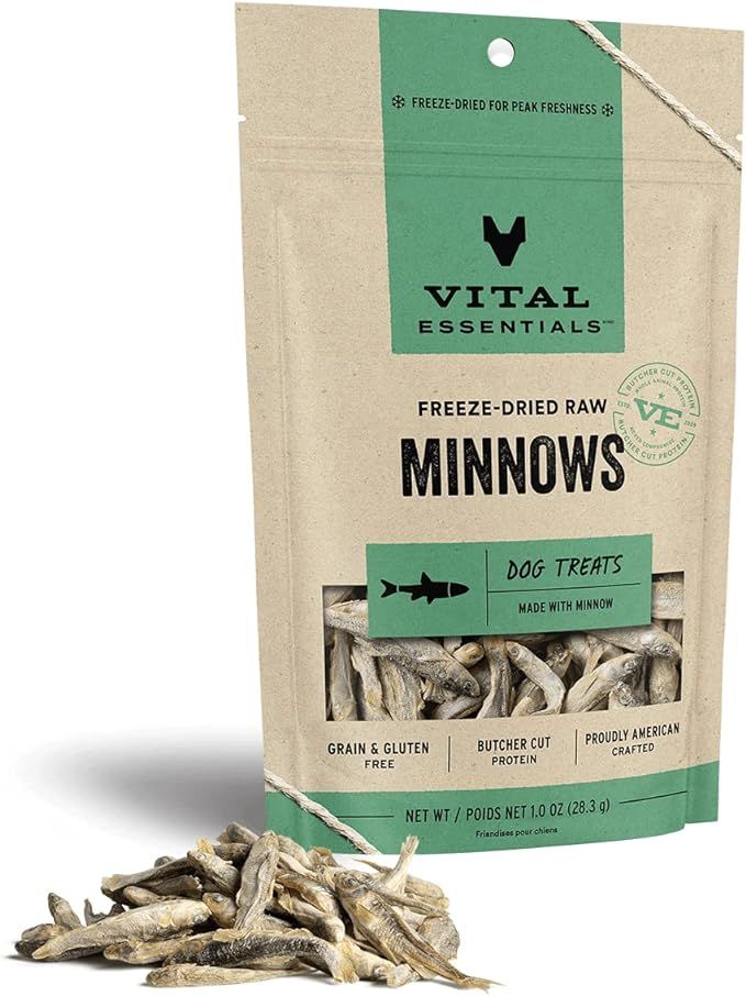 Vital Essentials Freeze Dried Dog Treats, Raw Minnows Treats for Dogs 1.0oz | Amazon (US)
