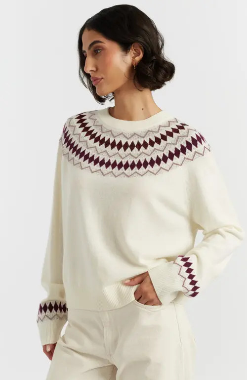 Chinti & Parker Wool Cashmere Diamond Fair Isle Sweater in Cream at Nordstrom, Size X-Large | Nordstrom