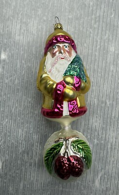 vintage CHRISTOPHER RADKO Bavarian Santa Ball Drop pinecone Glass Ornament | eBay US