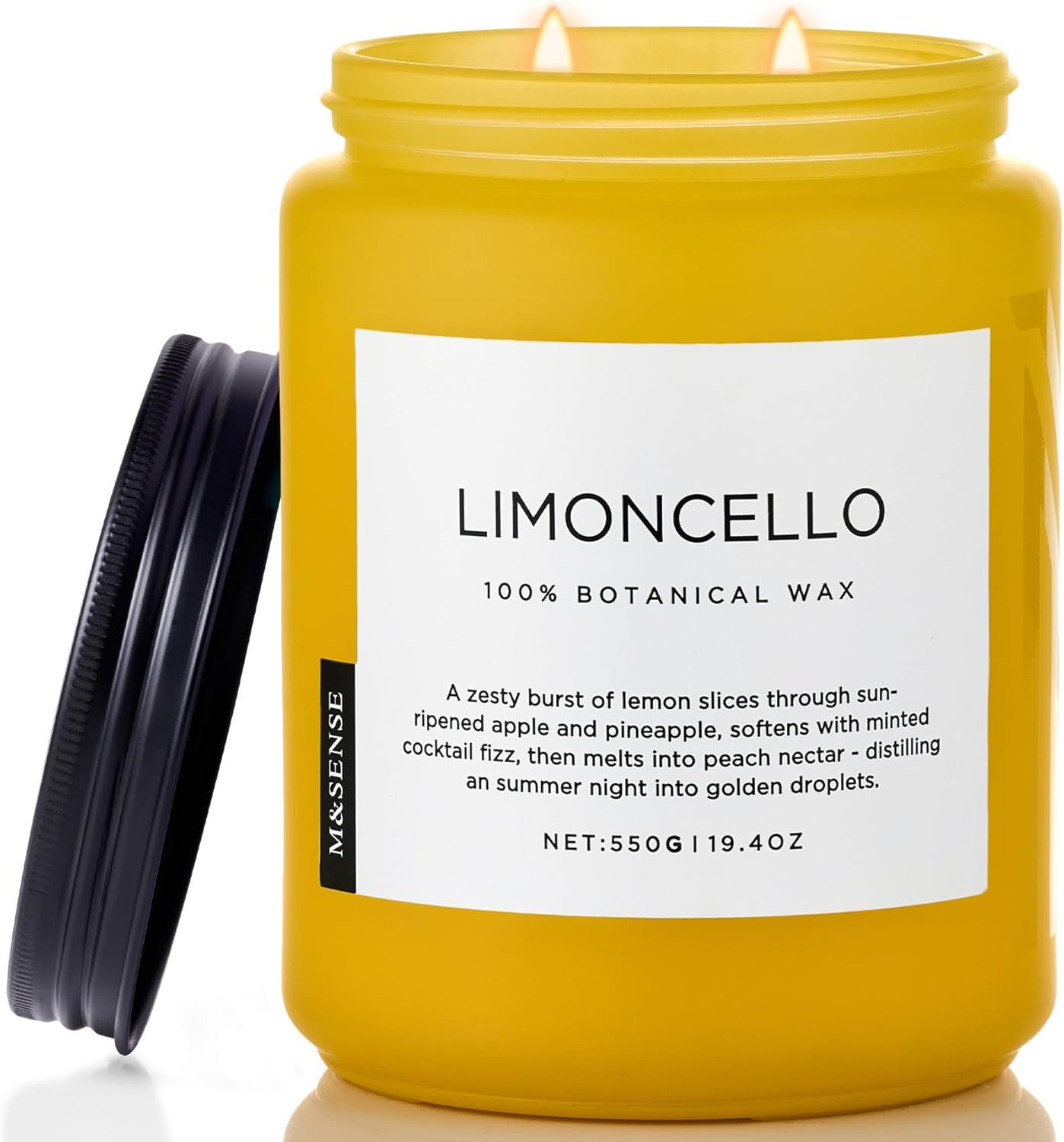 M&SENSE Limocello Summer Scented Candle, 19.4oz 110 Hours Long Lasting Burn Non Toxic Natural Soy... | Amazon (US)