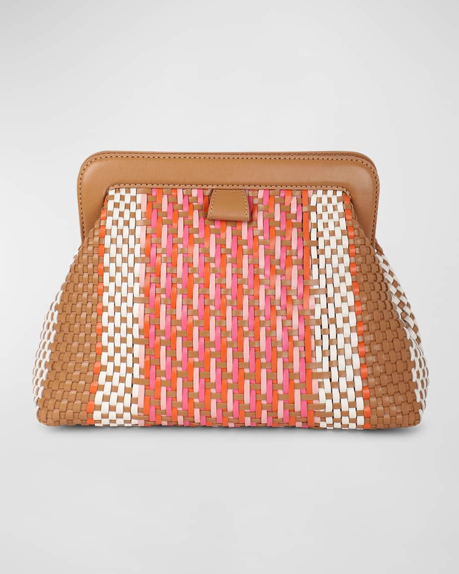 Fernanda Small Woven Leather Clutch Bag | Neiman Marcus