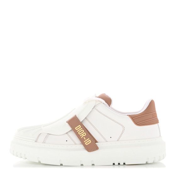 Calfskin Bi-Color Dior-ID Platform Sneakers 40 White Nude | FASHIONPHILE (US)