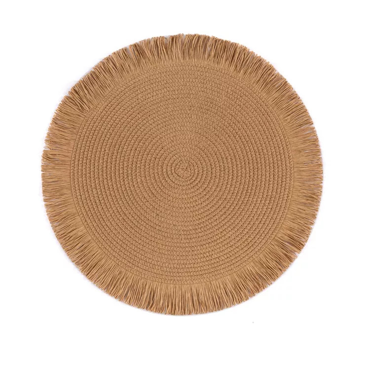 Set of 4 Brown Fringed Placemats - Shiraleah | Target