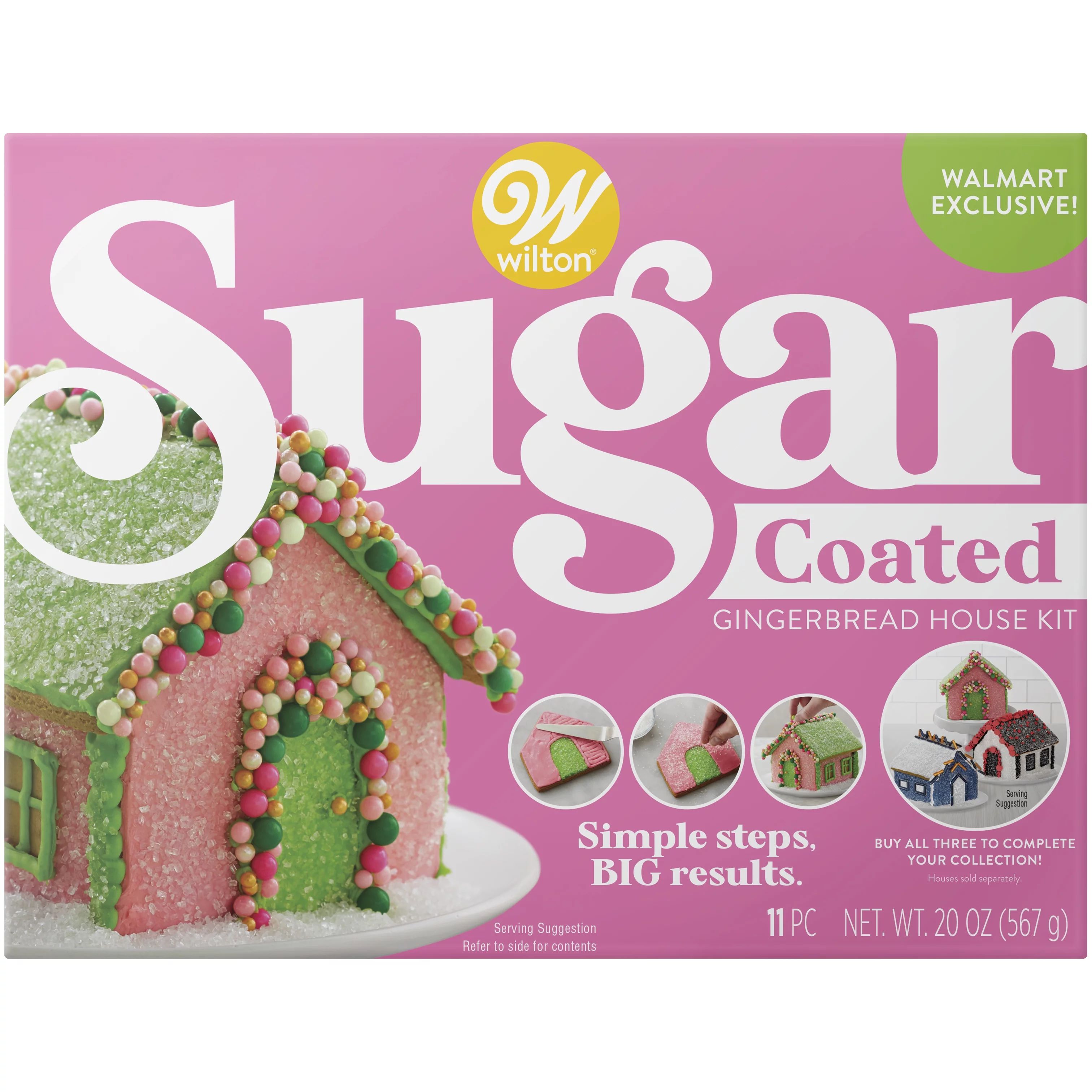 Wilton Ready to Build Whimsical Sugar-Coated Gingerbread House Decorating Kit | Walmart (US)