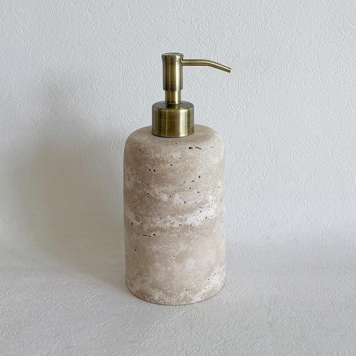 Natural Marble Vintage Stone Refillable Bathroom Liquid Dispenser 165ml Lotions Soap Container St... | Amazon (US)