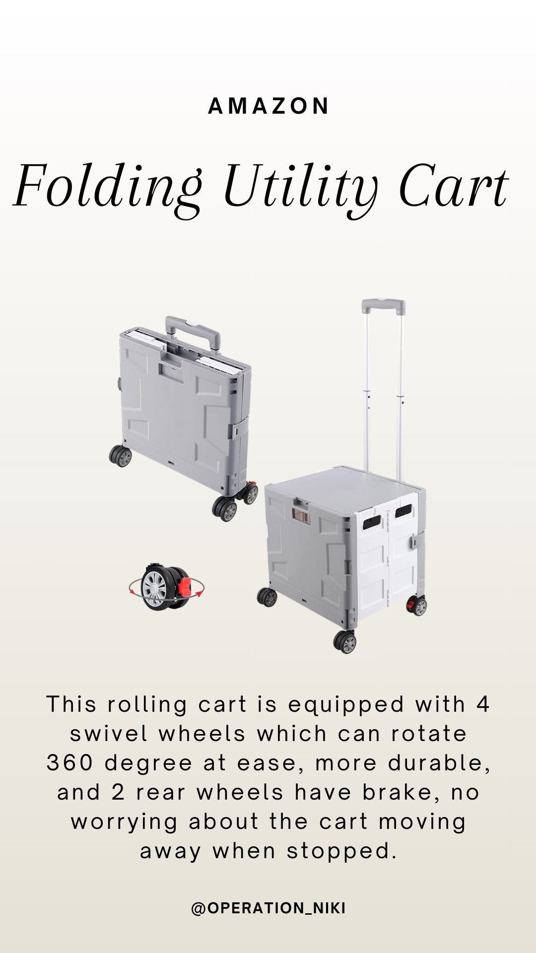 The most versatile rolling cart you’d ever imagine, groceries, work, travel, you name it! Follow for more @OPERATION_NIKI on IG, TikTok, & Facebook sahm, purse essentials, mom bag, what’s in my bag, organized home, mom purse, mom must haves, cleaning tips, organization, vacation bag, mom mobile, vehicle must haves, vehicle 



#LTKFamily #LTKFindsUnder100 #LTKHome
