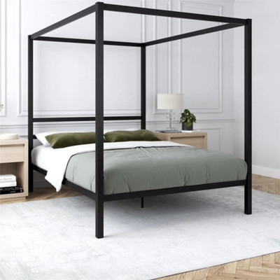 Atwater Living Cara Queen Canopy Bed, Black | Ashley Homestore
