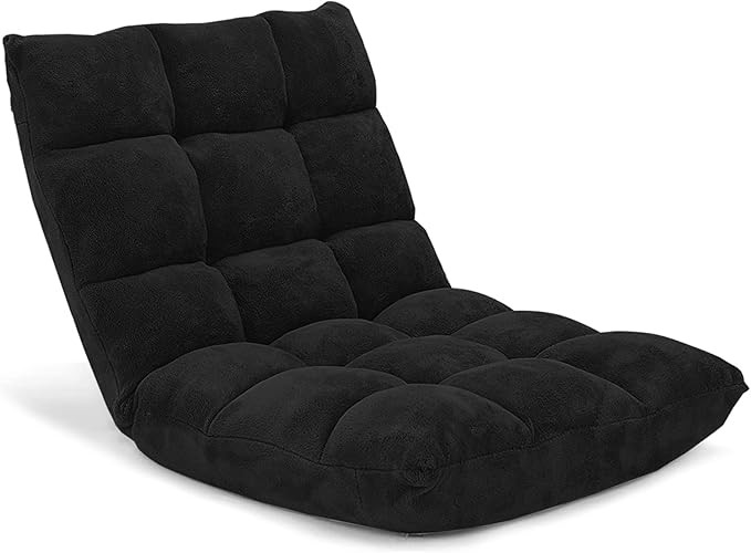 Giantex Folding Floor Chair with Back Support, 14 Adjustable Position, Padded Sleeper Bed, Couch ... | Amazon (US)