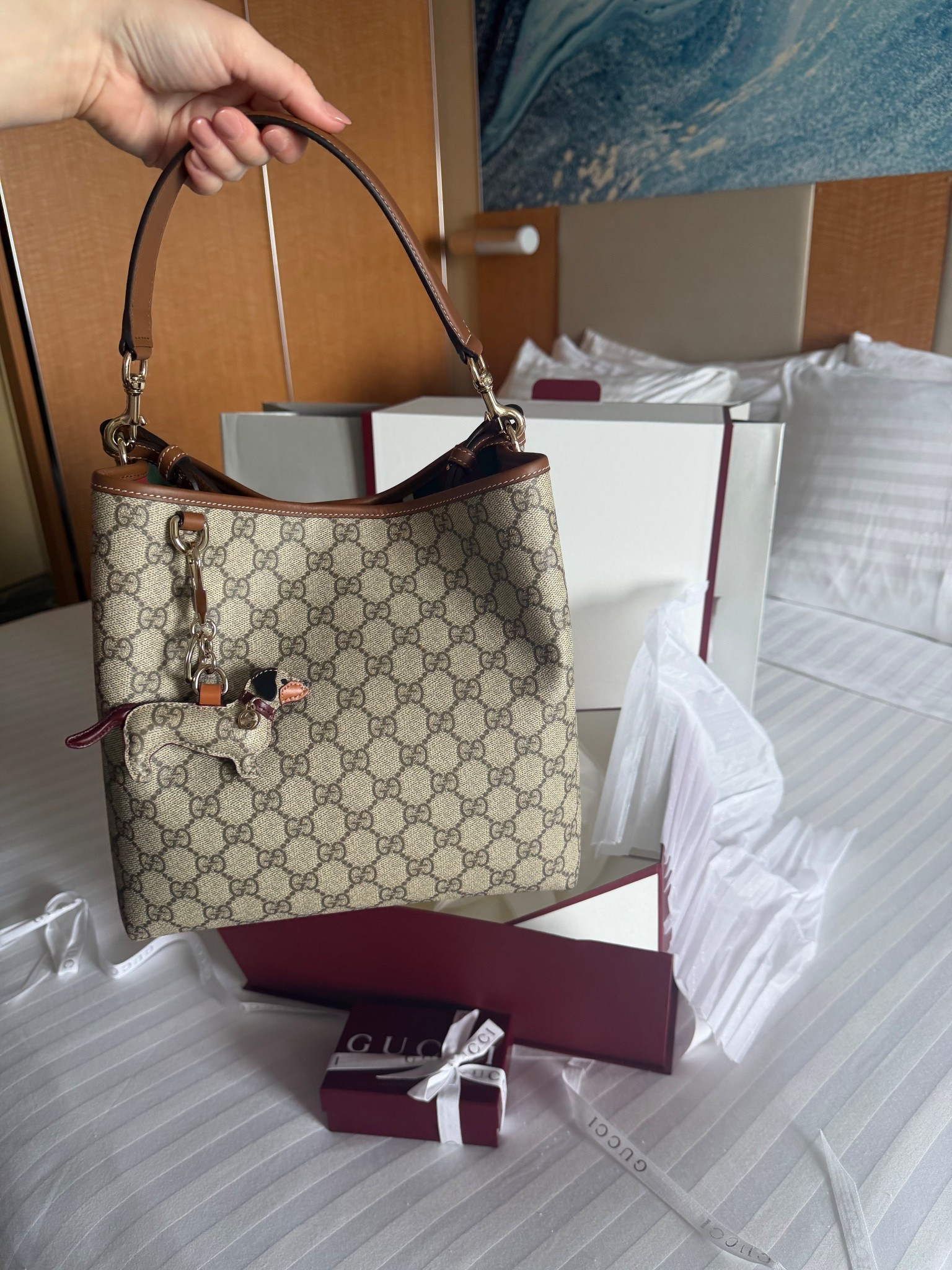 My absolute dream Gucci bag!! Found her in Aruba and omggg😍 She’s the perfect size canvas bucket bag! 

#LTKmorningroutine #LTKootd #LTKmomlife