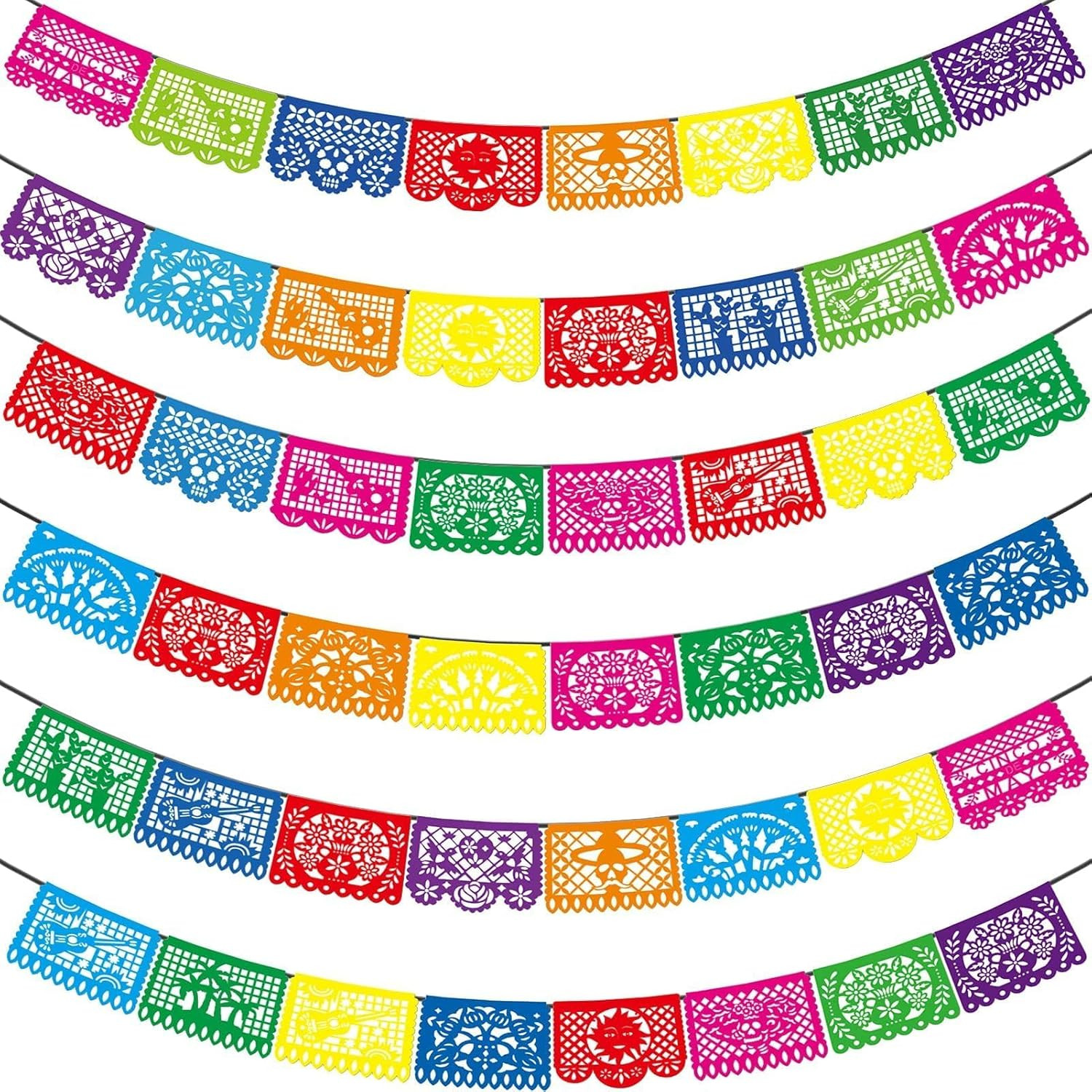 6PCS Mexican Party Banners, Cinco De Mayo Decoration Fiesta Party Decoration, Mexican Themed Part... | Amazon (US)