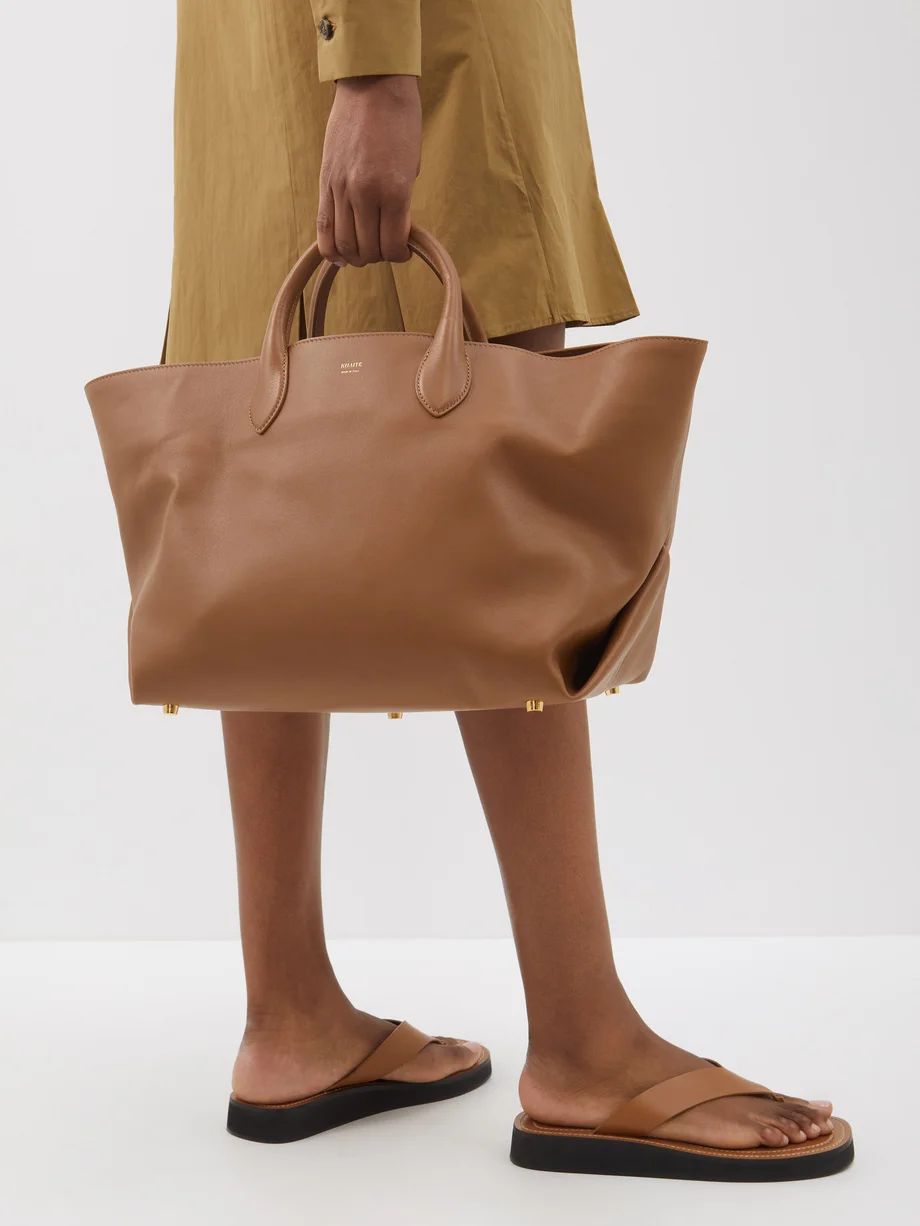 Amelia medium leather tote bag | Khaite | Matches (US)