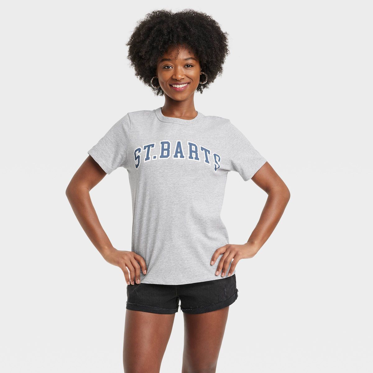 Women's St. Barts Short Sleeve Graphic T-Shirt - Heather Gray | Target