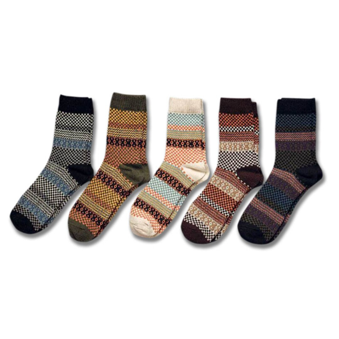 5 Pairs of Warm Colored Wool Socks Unisex, Free Delivery. - Etsy | Etsy (US)