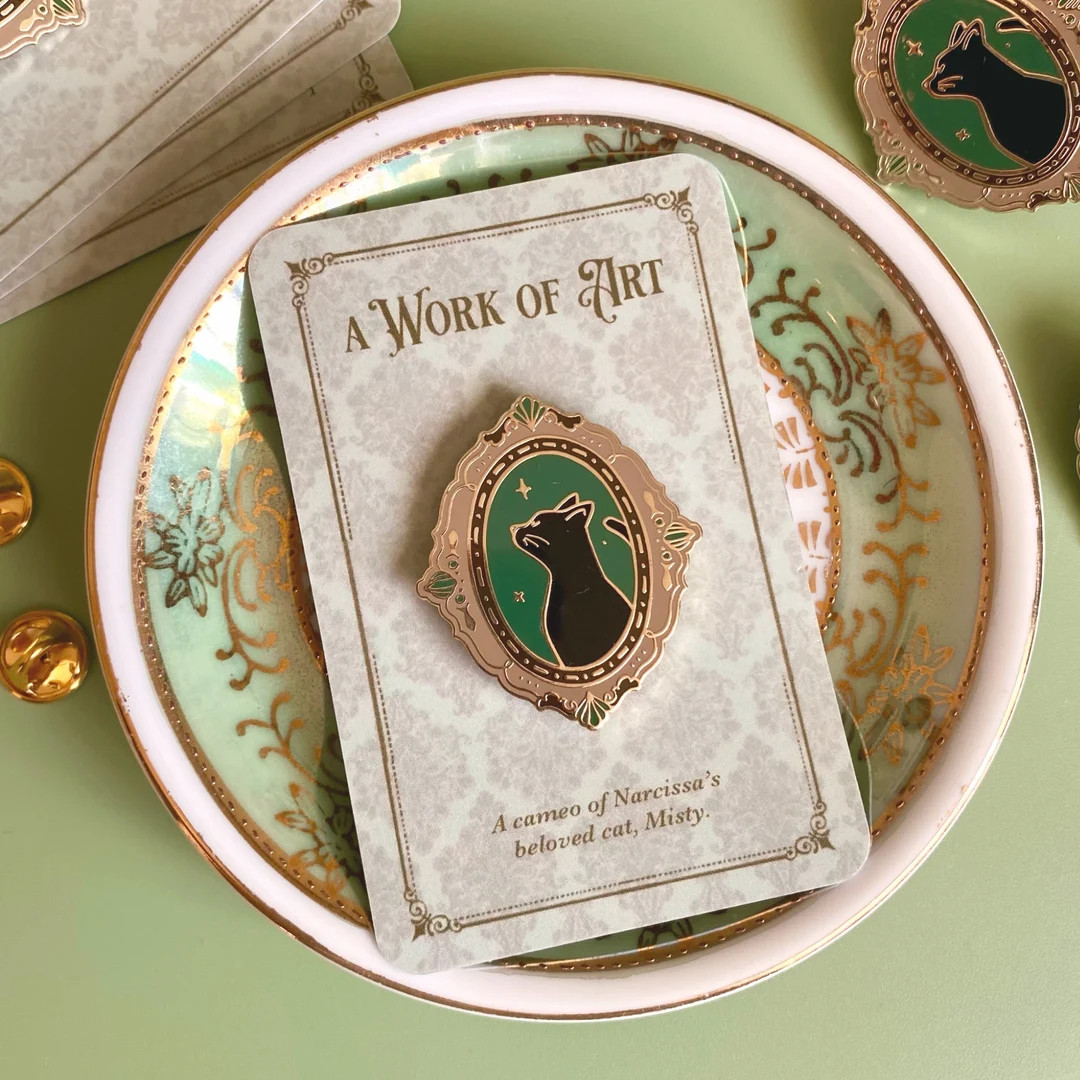 Black Cat Vintage Cameo Pin~ Hard Enamel Pin | Etsy (US)