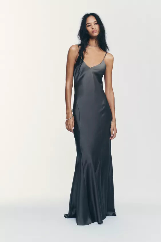SATIN EFFECT LONG DRESS | Zara US