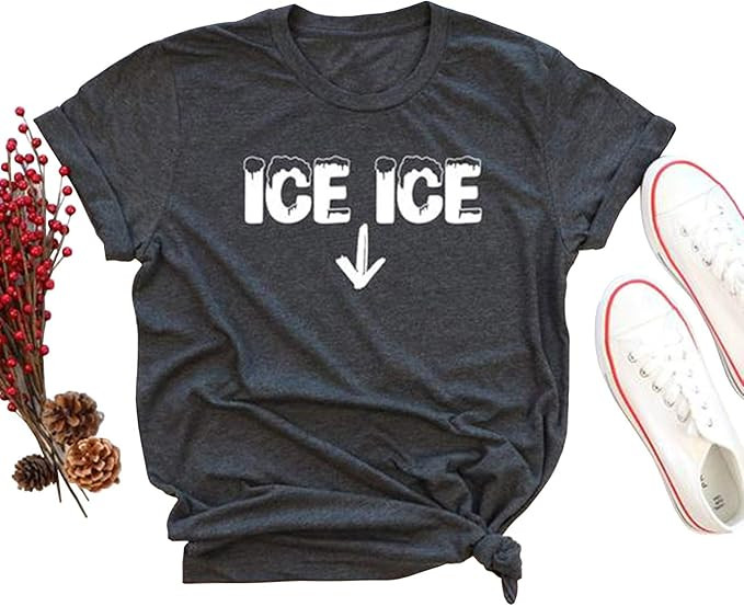 Ice Ice Baby Maternity T-Shirt Women Pregnancy Announcement Shirt Funny Cute Letter Print Pregnan... | Amazon (US)