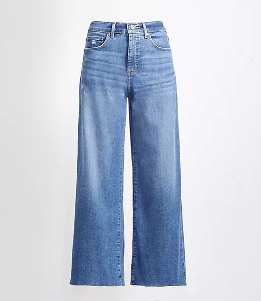 Loft High Rise Wide Leg Crop Jeans in Pure Light Indigo Wash | LOFT